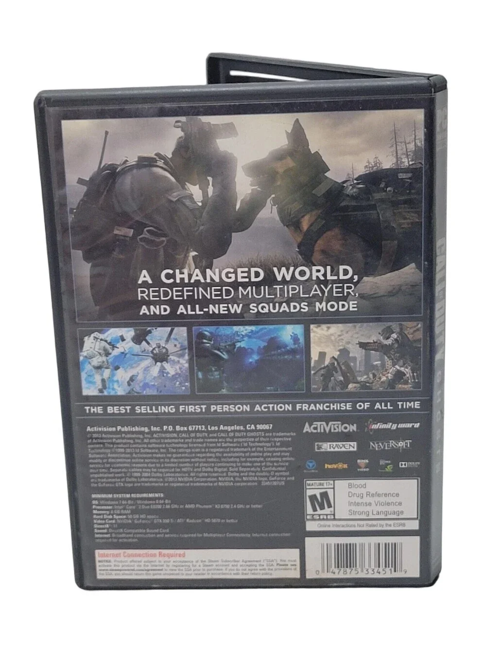 Call of Duty Ghosts PC DVD ROM Game Complete w Discs and Case